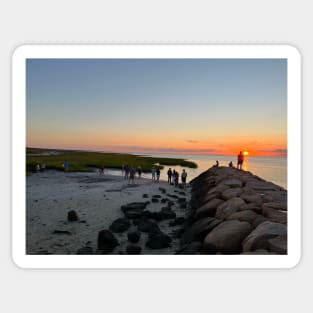 Rock Harbor Beach Sunset Sticker